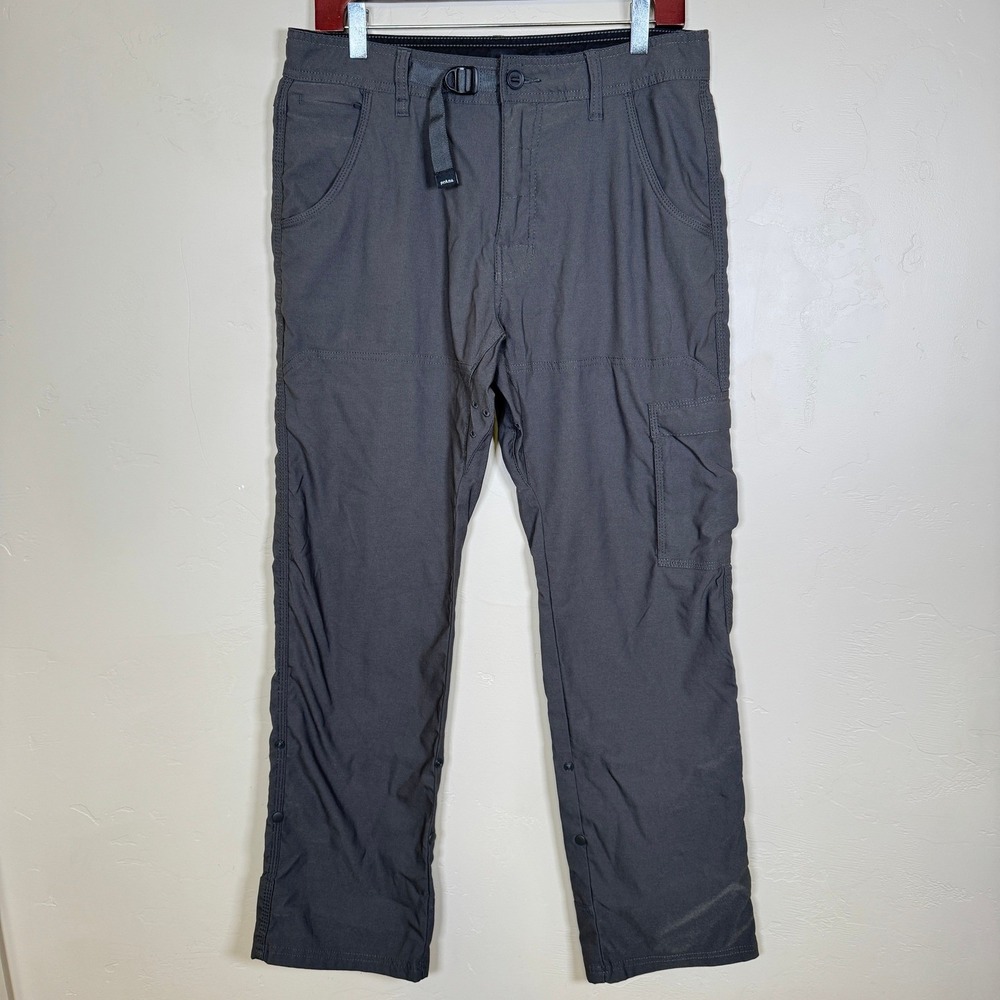 prAna Pants Mens 32x30 Grey Zion Hiking Cargo Stretch Nylon 1969791